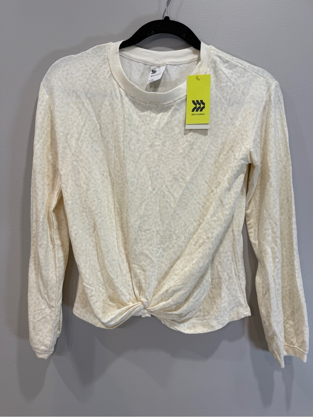 all in motion Cream Twist-Front Long Sleeve Tee